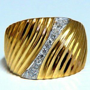.25ct Diamonds Stripe Row High Shine Band Ring 18k
